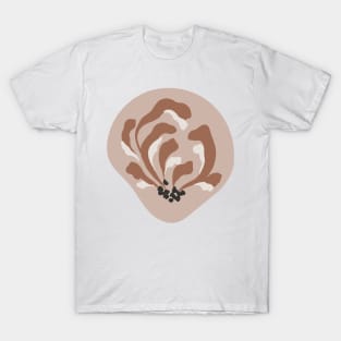 Minimalist Abstract  Unique Flower  Cute Minimali Pink  design T-Shirt